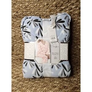 NEW Mayfair Women's 3XL 2 Pc UltraSoft Micro Fleece Blue Pajama Set Gift